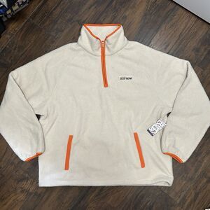 Old Row Quarter Zip Fleece Cream Burnt Orange Men’s XL Tailgate Football Cozy